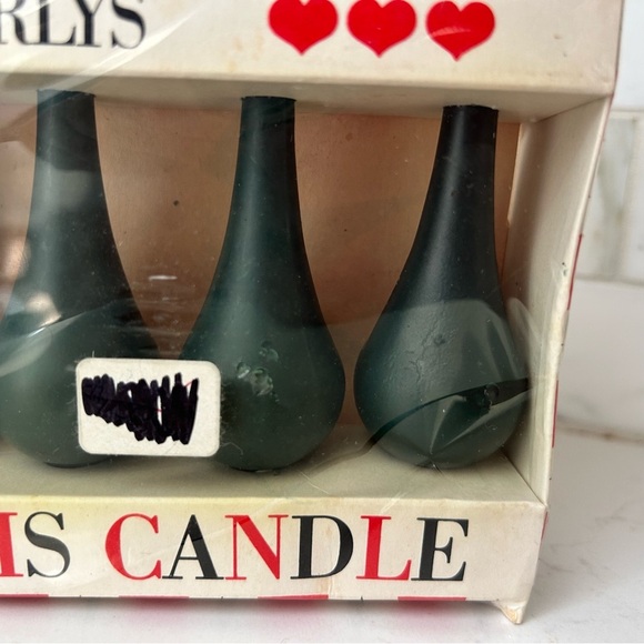 Vintage Dansk MCM Paris Candles Pariserlys Danish Modern Set of 4 Green Unused - Picture 2 of 5
